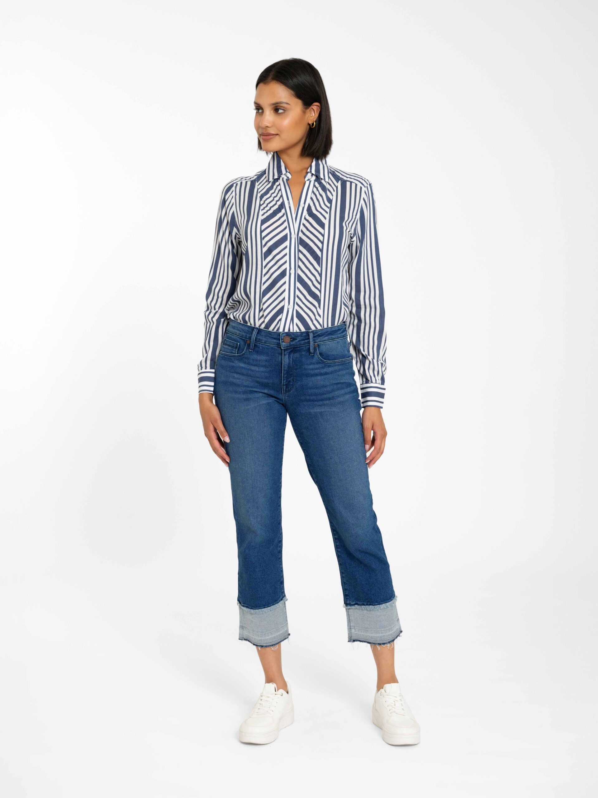 Bowery Crop Straight w/Raw Cuff in Isla