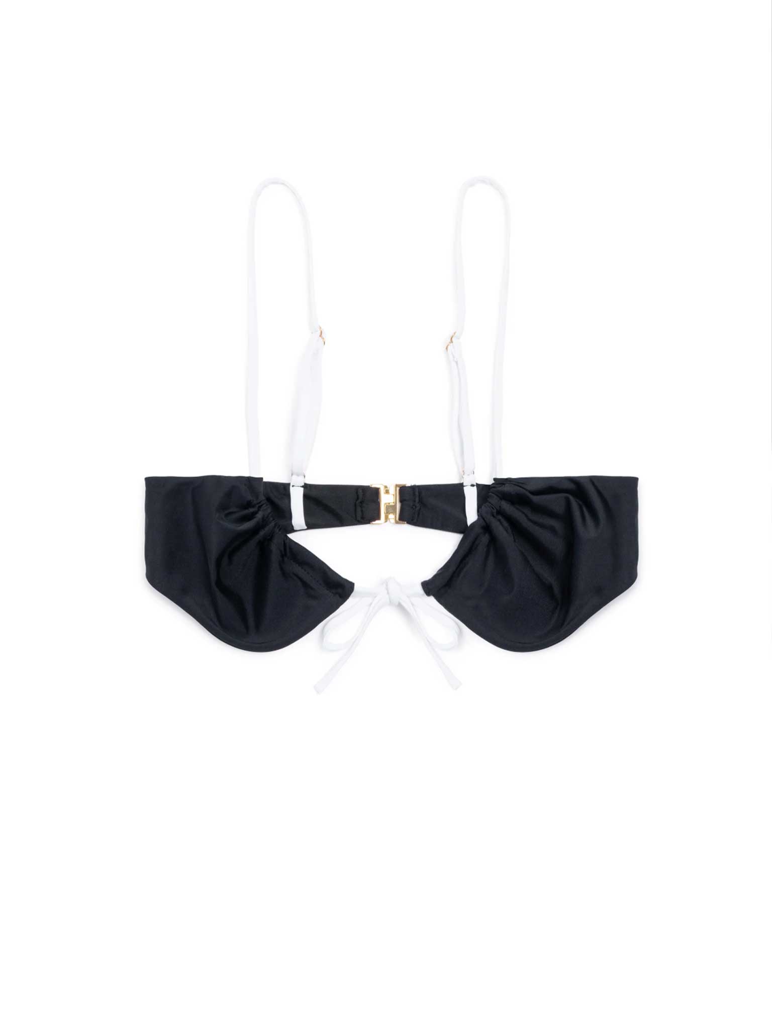 Gisele Tie Front Bikini Top In Panda
